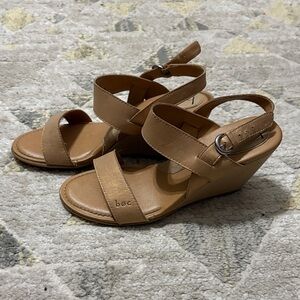 BOC Tan Wedge Sandals for Women